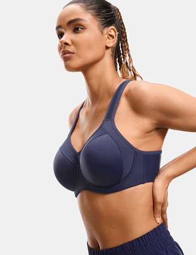 Image of SYROKAN Women's Full Support High Impact Racerback Lightly Lined Underwire Sports Bra