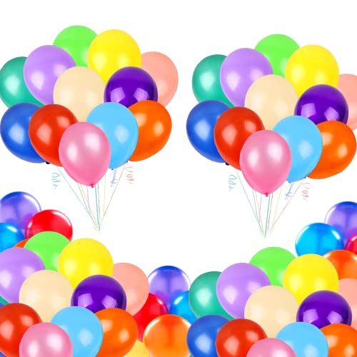 5 inch Multicolor Rainbow Balloons Matte Latex Balloons, 100Pcs Small Balloons Decoration Party Balloon Helium Balloon Thick Balloons for Wedding Engagement LGBT Birthday Party Easter Carnival