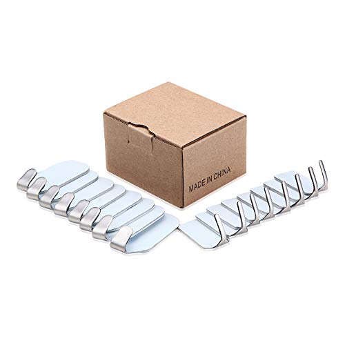 Mxtechnic Adhesive Hooks Wall Hooks Hangers Heavy Duty Waterproof Stainless Steel Sticky Hanger Hook For Kitchen Utensils, Keys, Robe, Coat, Towel, Bags-Bathroom, Home, Kitchen (Pack Of 16) (Hooks-16) #TOP4