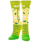 Cool Socks - Mojito Recipe Crew Socks – Cool All-Over Mojito Recipe Print | Officially Licensed Drink Socks | Funny Drink Gift for Men & Women | Cool Novelty Crew Socks – Size Large