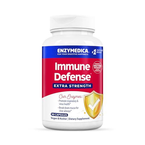 Enzymedica, Immune Defense, Extra Strength, Proteolytic Enzymes for 2X Immune & Respiratory Support, 90 Count