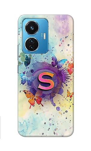 Image of PRINTFIDAA� Printed Hard Back Cover Case for Vivo T1 44W Back Cover (Alphabet S) -2808