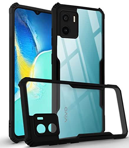 Image of Jkobi Back Cover Case for Vivo Y15s(2021)| Y15A 2021 (Crystal Glass Back | Camera Protection | Shockproof | Professional Black)