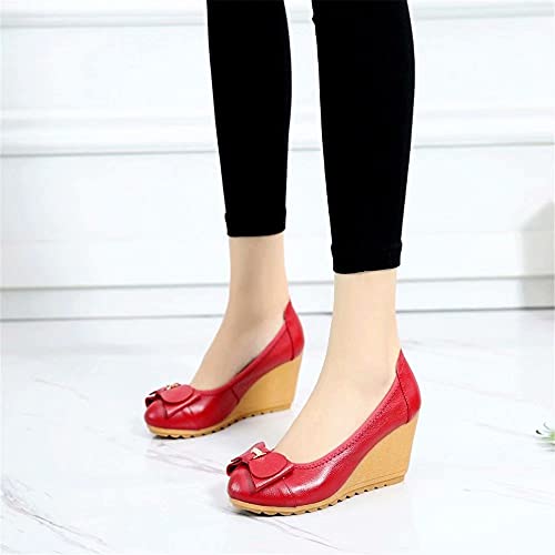 TN TANGNEST Women's Comfort Wedge Pump Round Toe Slip On Dress Pumps4