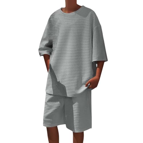 Ensemble d'été léger et respirant t-shirt + short gaufré pour entraînement
