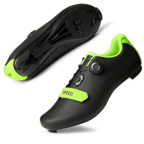 Women’s Road Bike Cycling Shoes Indoor Bike Shoes - Compatible with SPD and Delta Cleats,Bicycle Shoe for Women Black-Green