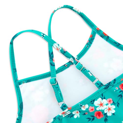 Image of Girls Swimsuit One Piece Bathing Suit with Adjustable Straps Cute Little Kids Swimming Suits Beach Swimwear 4T-12