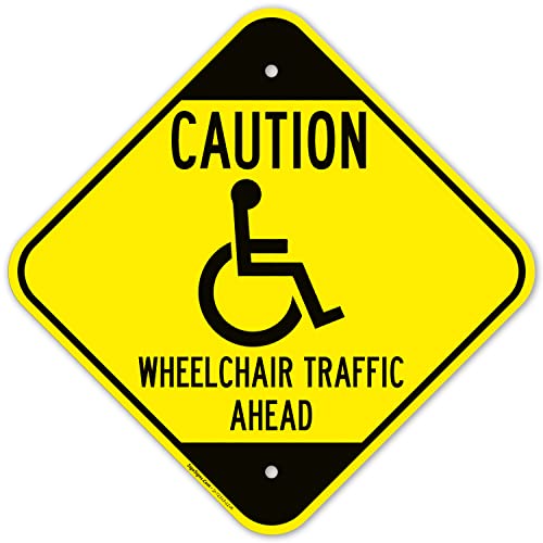 Caution Wheelchair Traffic Ahead with Graphic Sign,