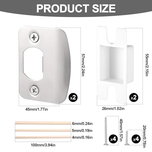 image for lasuroa 2 Sets Door Strike Plate Repair Kit, Standard Door Latch Resto