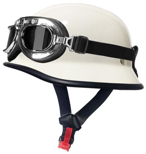 Cascos de moto jet retro con gafas de protección y homologación ECE estilo alemán