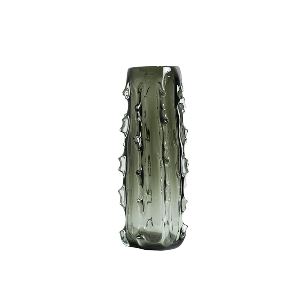 Vase décoratif en verre vert 40cm style haut de gamme pour chambre témoin