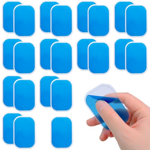 Mritrit 24 Piezas Electrodos Parches de Electroestimulador, 65x45 cm Almohadillas de Gel Reemplazo, Electrodos con Alta Adhesión para Entrenamiento Muscular Abdominal TENS EMS ABS