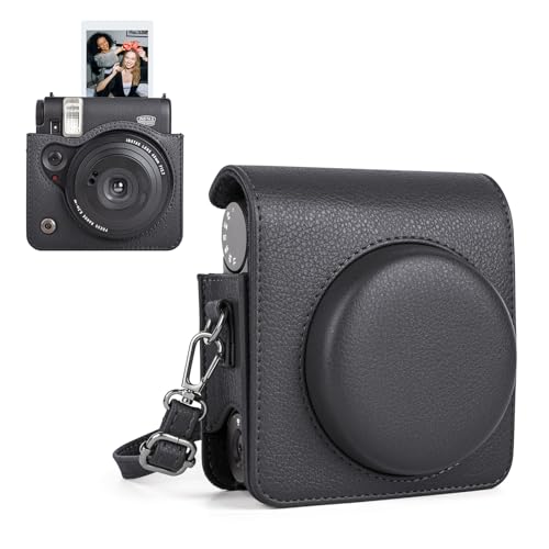 Funda para cámara Fuji Mini 99 de cuero PU negro miniatura 1