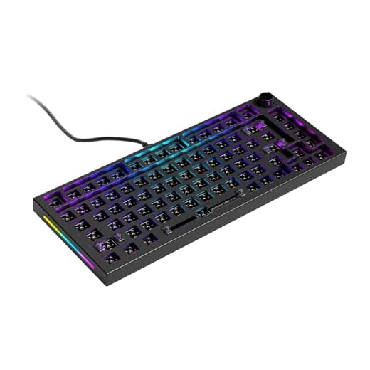 Glorious Gaming - GMMK PRO Barebones Keyboard Kit (USA ANSI) Compact 75% Keyboard w/Knob, Black Aluminum, Custom DIY Mechanical Keyboard, TKL, Hotswap, Cherry MX Style, Backlit RGB, USB-C Removable