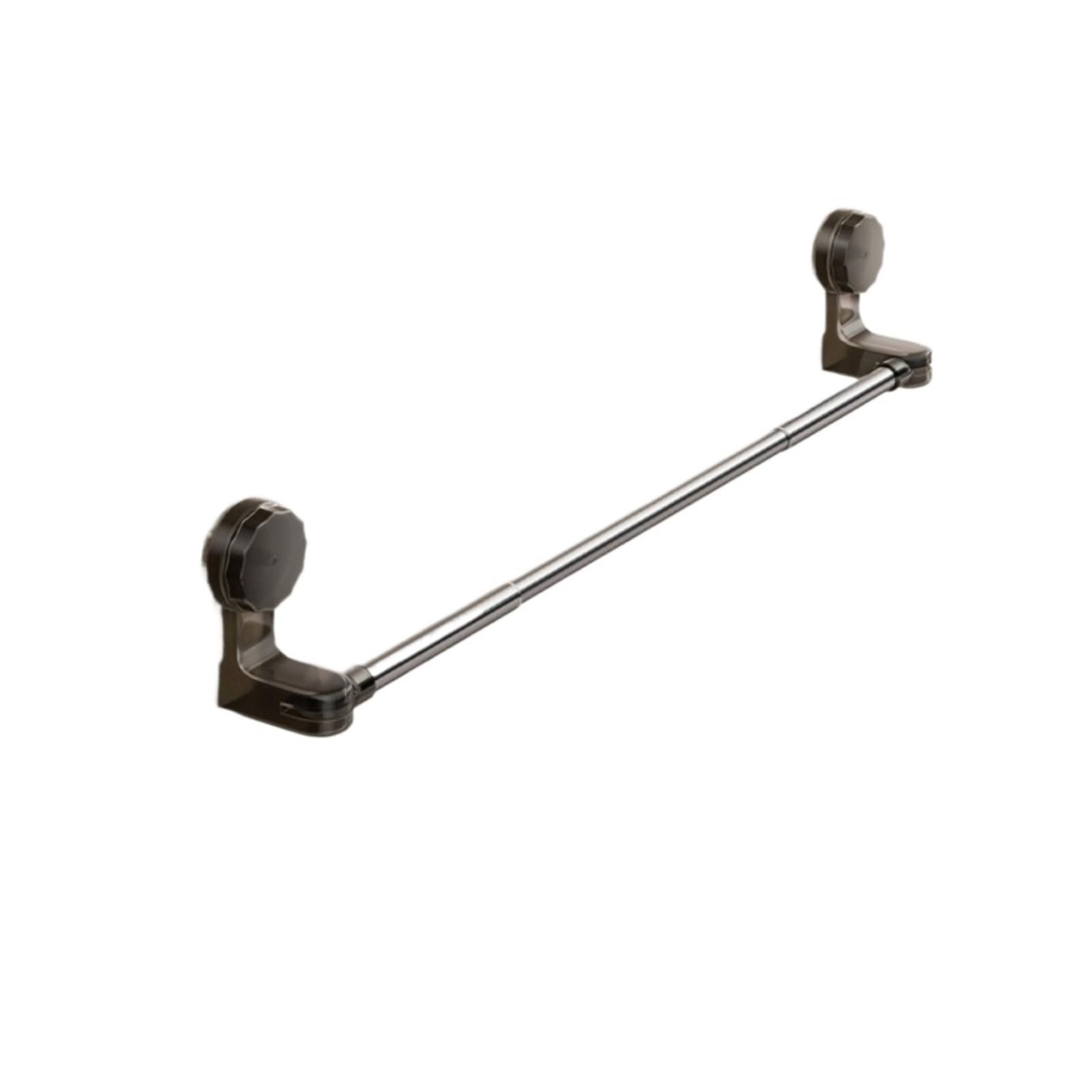 1pc Wall-Mounted Suction Cup Towel Rack Waterproof Strong Retractable(Black 30-60cm)