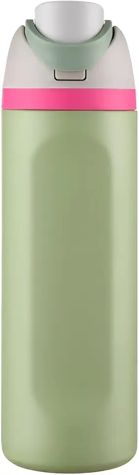 Garrafa Térmica de Água 710ml com Tampa 2 em 1 - Antivazamento, Parede Dupla, Com Alça e Tampa com Trava (Verde)