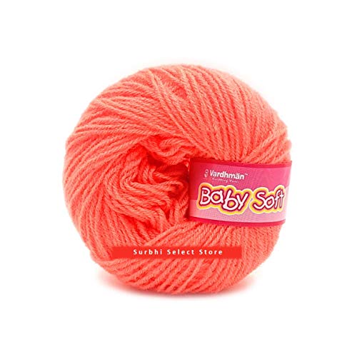 Image of Vardhman BabySoft Knitting Yarn | 100% Acrylic Wool | 4 Ply | Thin Knitting & Crocheting Hook Thread & Lightweight | Special Baby Wool | 150 Grams (6 Balls of 25g) | Machine Washable | Ideal for Blankets, Hats, Booties Ultra-Soft for Baby Sweaters, Blankets, Caps, Socks, Soft toys, Art & craft | Available in multicolors - (BBL084 - Fluorescent Pink)