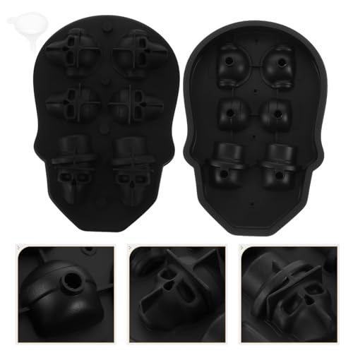 Molde de hielo calavera de silicona flexible 6 cavidades miniatura 6