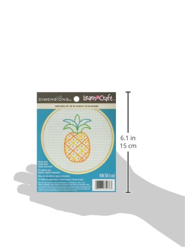 Image of Dimensions 'Pineapple' Short N' Sweet Mini Embroidery Kit for Beginners, 4''