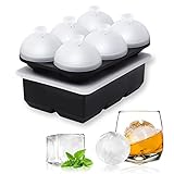 HONYAO Whiskey Cocktail Ice Mold, Easy Fill and Release Silicone Round Ice Ball Maker Mold Large Squ