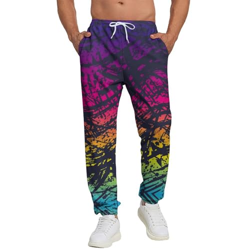 PIANHAUE pantalon sport homme poches, arc-en-ciel, 3X-Large