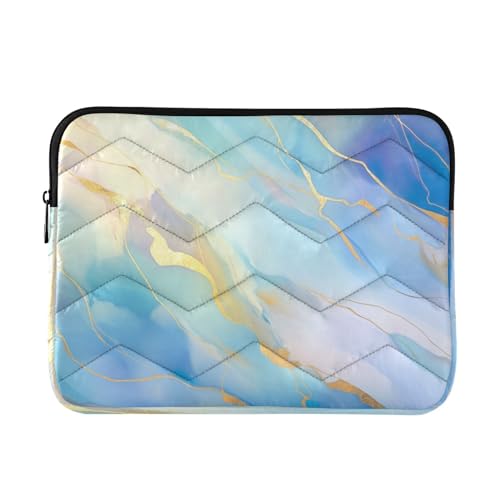 Funda para Laptop Mármol Azul Dorado 13-14 Pulgadas miniatura 1
