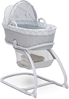 Delta Children Deluxe 2-in-1 Moses Bedside Bassinet Portable Crib, Windmill