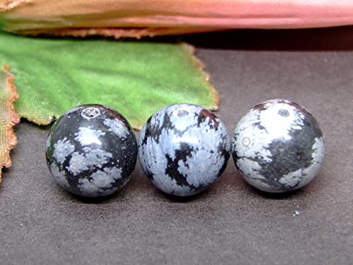 g3-389G　　スノーフレークオブシディアン 12mm 1粒売り アメリカ産 天然石 パワーストーン