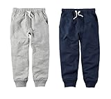 Carter's Toddler Boys 2 Pack French Terry Active Joggers/Pants (6, Gray and Blue)