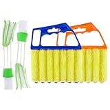 4Pcs Window Venetian Blind Cleaner Duster Tool,Venetian Washable Mini Handheld Brush,7 Fingers Dusting Cleaner and Air Vent Cleaner for Wood Blinds,Air Conditioner Vents,Fans Vents