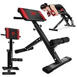 Hop-Sport Hyperextension Roman Chair HS-1016 – Foldable Back Extension and Abdominal Trainer for Home Gym, Adjustable Hyper Back Bench for Core, Lower Back, and Glute Workouts – Max Load 120 kg