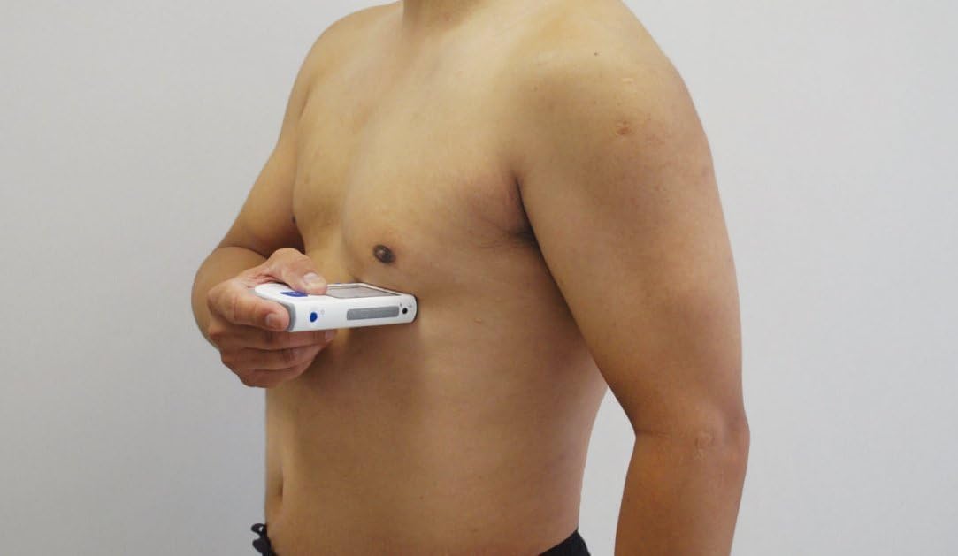 Tragbares EKG Gerät Bluetooth 30 Sekunden Handmessung-Langzeit Messung 22 Stunden mit EKG Kabel für zu Hause Vorhofflimmern-inkl. PC Auswertungssoftware ausdrucken - Deutsche Anleitung