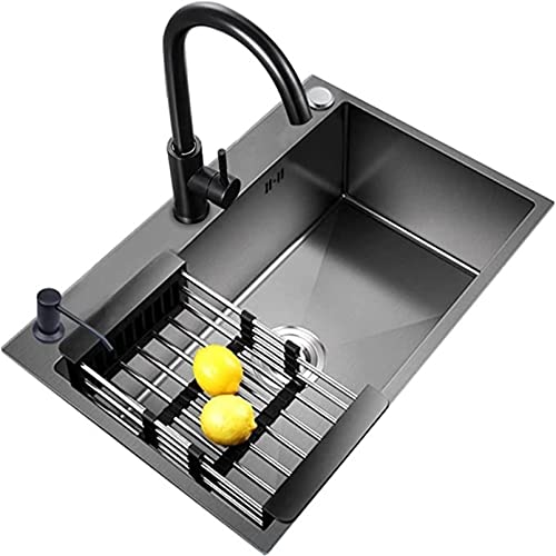 Évier de cuisine à cuve unique en acier inoxydable 304 pour pose sous plan