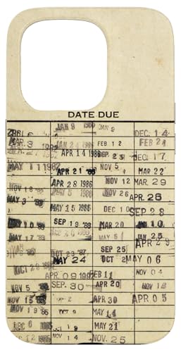 Library Due Date Cards Stamp Book Return Librarian Vintage Case for iPhone 15 Pro