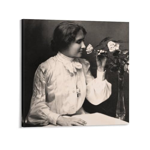 Décoration murale Helen Keller peinture sur toile premium 70x70 cm grand format