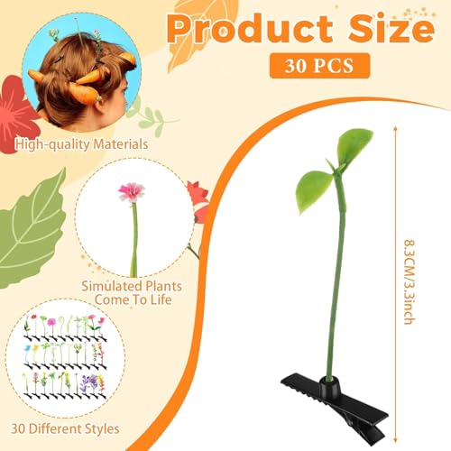 50 pinzas mixtas para cabello hojas pequeñas en paquete miniatura 3