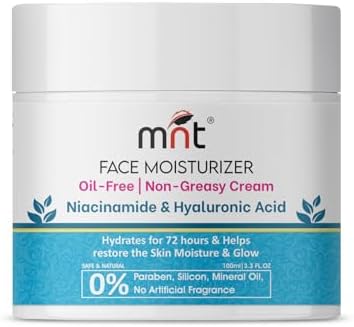 MNT Niacinamide & Hyaluronic Acid Face Moisturizer Cream for Plumping and Hydrating Skin | Anti-Aging Face Moisturizer for Dry Skin | Non-Greasy & Oil Free Cream | 100 g
