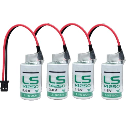 YICUAA�i4����jLS14250 1/2AA 3.6V 1200mAh ER14250 PLC�����p�d�r �d�C���[�^�[ �K�X�p�d�r,�A�����v���O