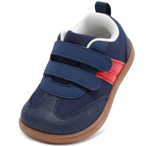 STQ KIDS Barefoot Deportivas Niño Zapatillas Primeros Pasos Calzado Respetuoso Bebe Descalzo con Caída Cero para Correr Caminar Jugar Azul Marino 26 EU