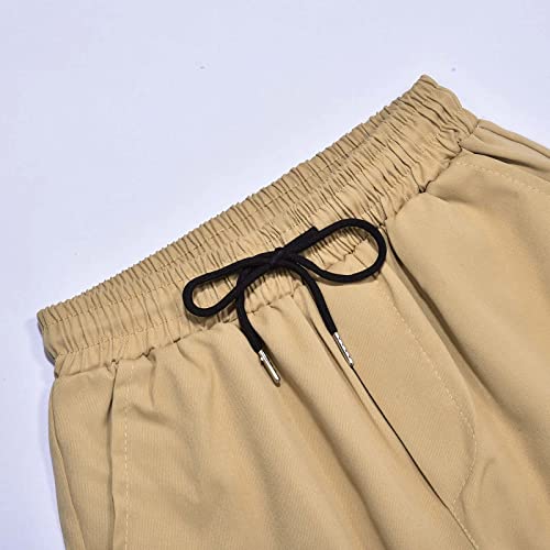 Cargo Pants for Men Elastic Waist Stretch Tactical Pants Workout Lightweight Casual Athletic Trousers with Pockets4