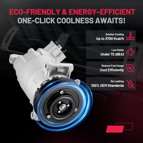 Image of BDFHYK 68565 AC Compressor with Clutch Compatible with Buick LaCrosse 2010 2.4L L4, Regal 2011-2012 2.0L 2.4L L4, Replaces 13232305, 67565, 19352548