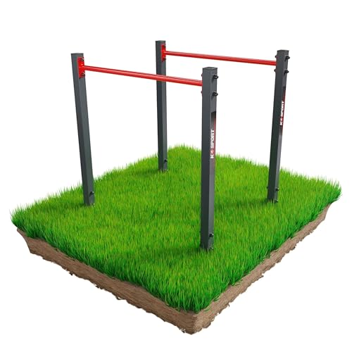 K-Sport: Barreras para exteriores | Barreras paralelas para exteriores, estación de inmersión, lingotes calisténicos de hasta 150 kg | Fabricado en la UE