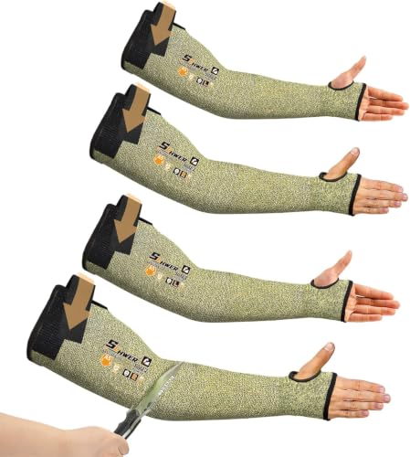 Schwer 2 Pairs CORE Arm Protection Sleeves S081, ANSI A5 Cut Resistant Sleeves with...