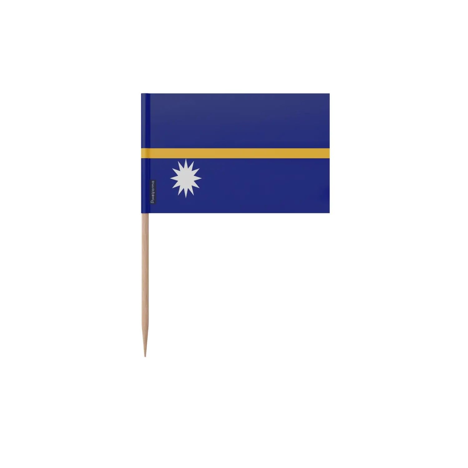 Cure-Dents Drapeau Nauru 8cm de qualité supérieure pour réception - 100 pcs