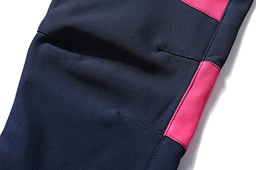 DAFENP Kinder Softshellhose Skihose Warm Gefüttert Thermohose Winter Wasserdicht Winddicht Schneehose Jungen Mädchen Wanderhose KZ2001-Pink1-L, 134-140