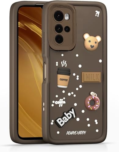 Image of Bintage Ball Bear| Donut| Milk Cake| Baby| Coffee Rubber Case Full Body & Camera Protection Back Cover Compatible for Motorola Moto G22 4G - Brown