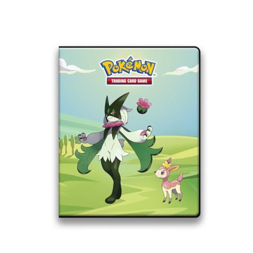 Ultra PRO Gallery Series Morning Meadow 4-Pocket Portfolio for Pokemon Cards - Official Pokemon Card Binder with Skiddo, Hoppip, Meowscarada, Deerling - Storage for Magic The Gathering & Trading Cards