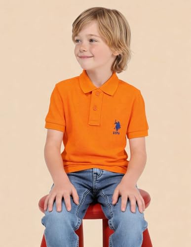Image of U.S. Polo ASSN. Kids Polo T Shirt for Boys - 100% Cotton, Embroidered Logo, Kids Polo T Shirt for Boys