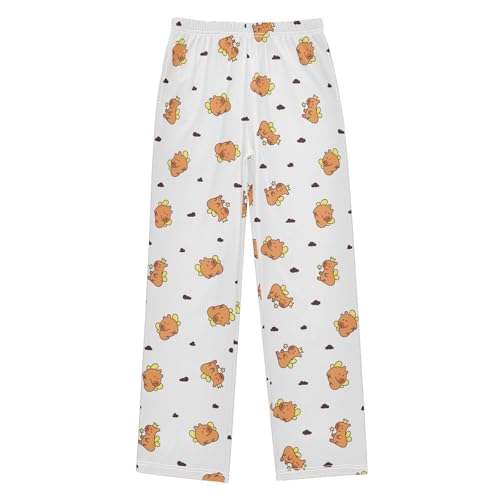 Boys' Pants Kawaii Happy Capybara Cloud Long Bottoms Jogger Pants Elastic Waist Trousers with Pockets S-XL