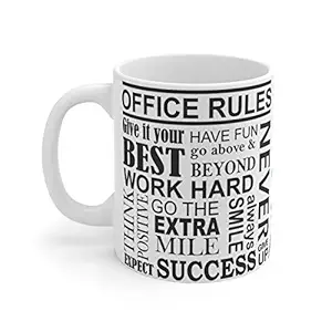 Gftmii Team Work Ceramic Photo Printed Coffee Mug White, 330 ml Gift for Girls|| Men||Women||Girlfriend||Boyfriend||Husband||Wife